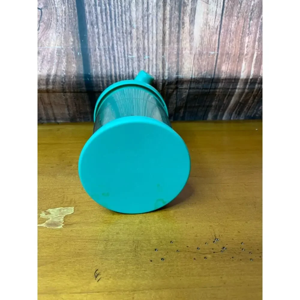 Pampered Chef Whipped Cream Handheld Mixer Clear Teal‎ w/ Lid